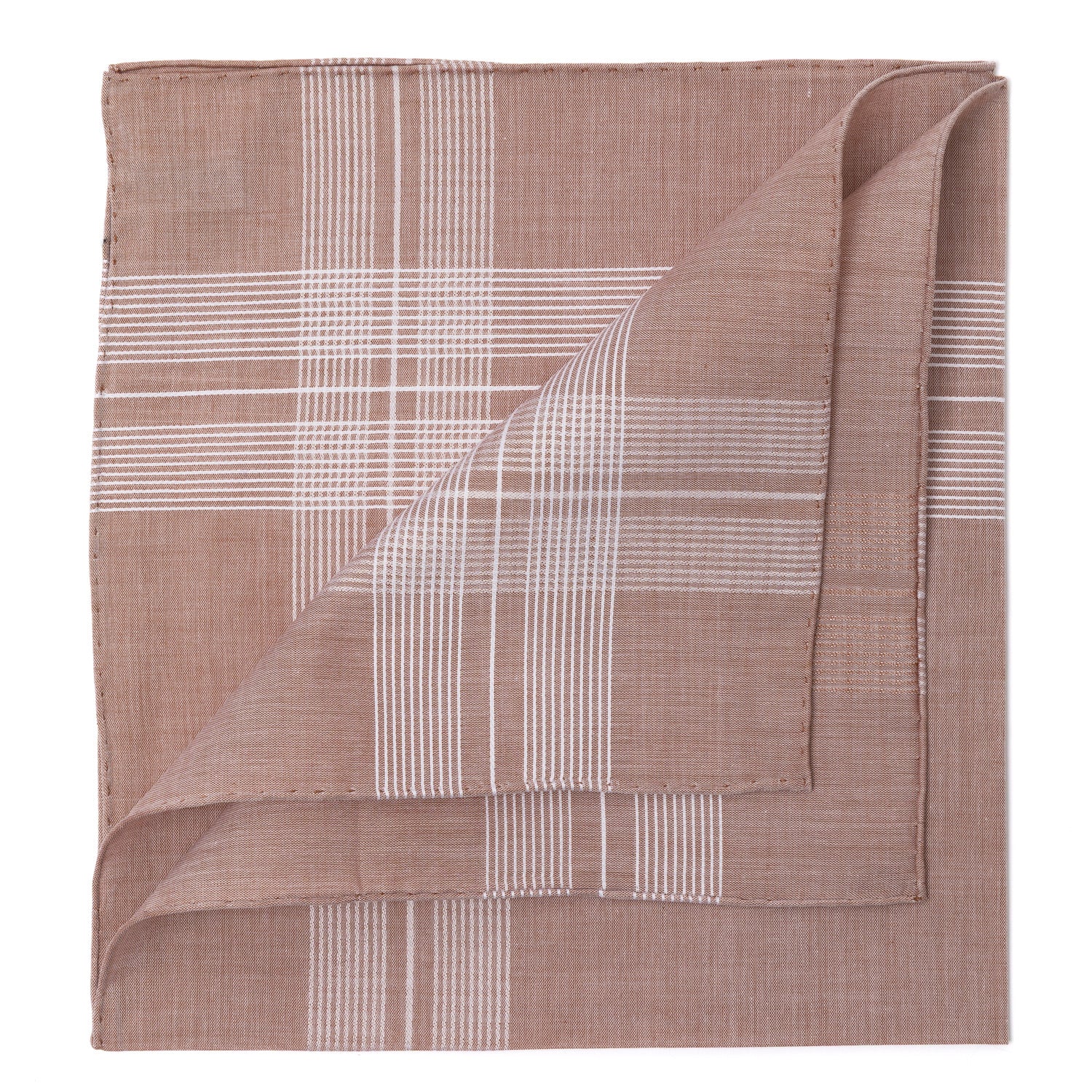 Patterned Handkerchief "Tabac 8059" made of fine Cotton - hand-rolled